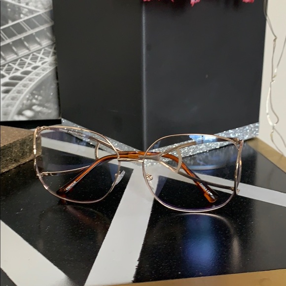 Clear Gold Rim Sunglasses - Picture 3 of 4